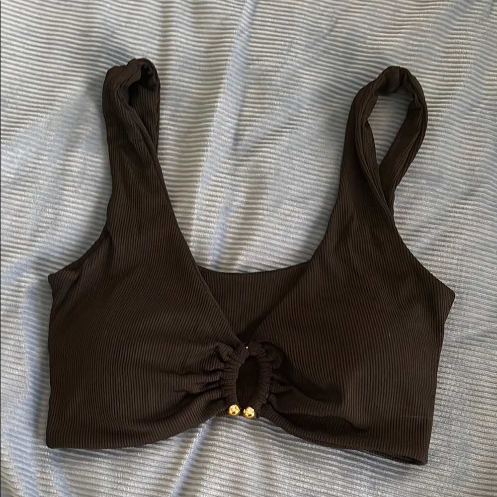 NWOT black bikini top